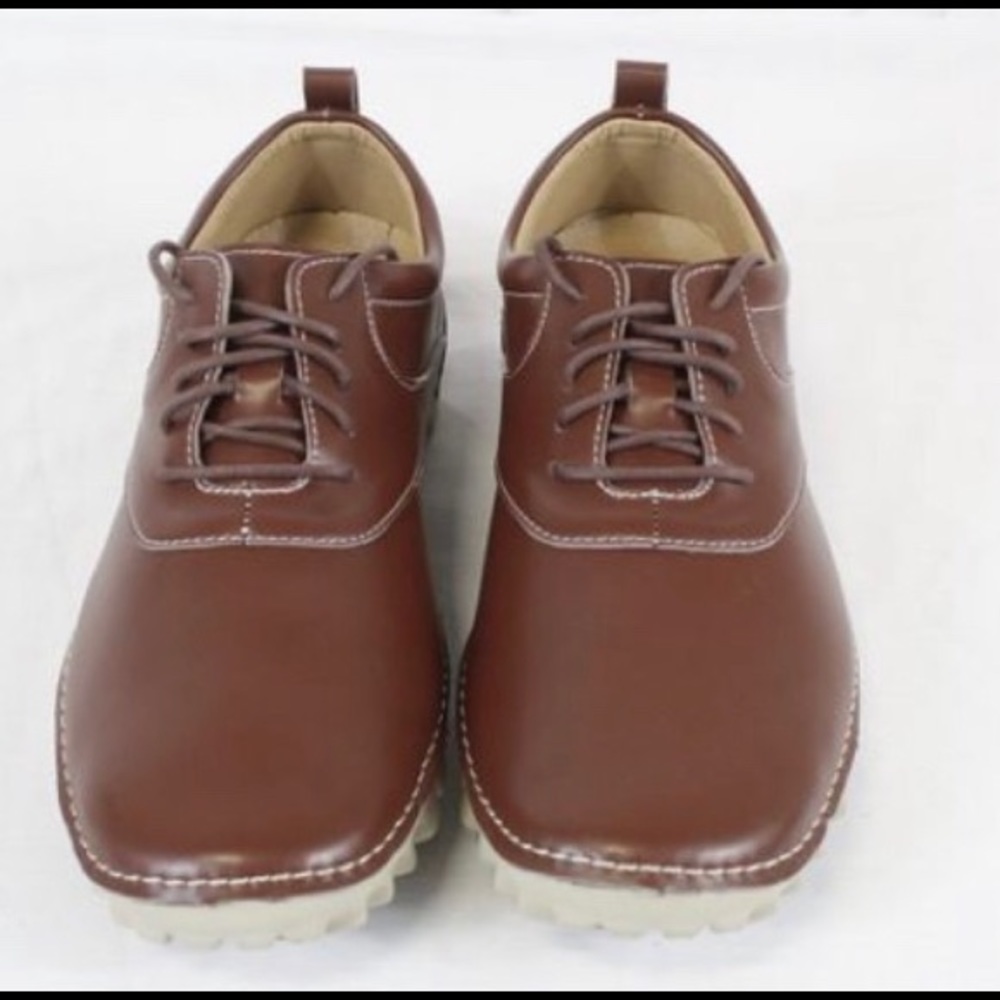 NIB TASTEMAKER BROWN MENS VEGAN FAUX LEATHER SHOES